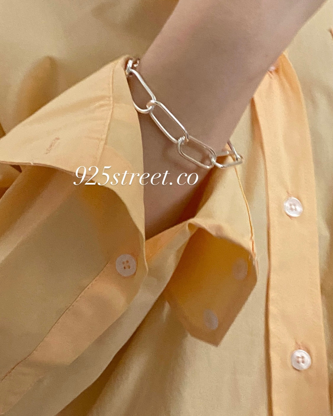 Sterling Silver Paperclip Chain Bracelet |925Street