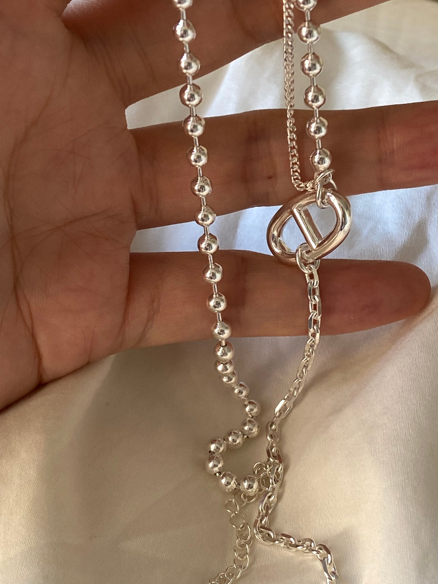 [silver925] Mix Toggle Necklace