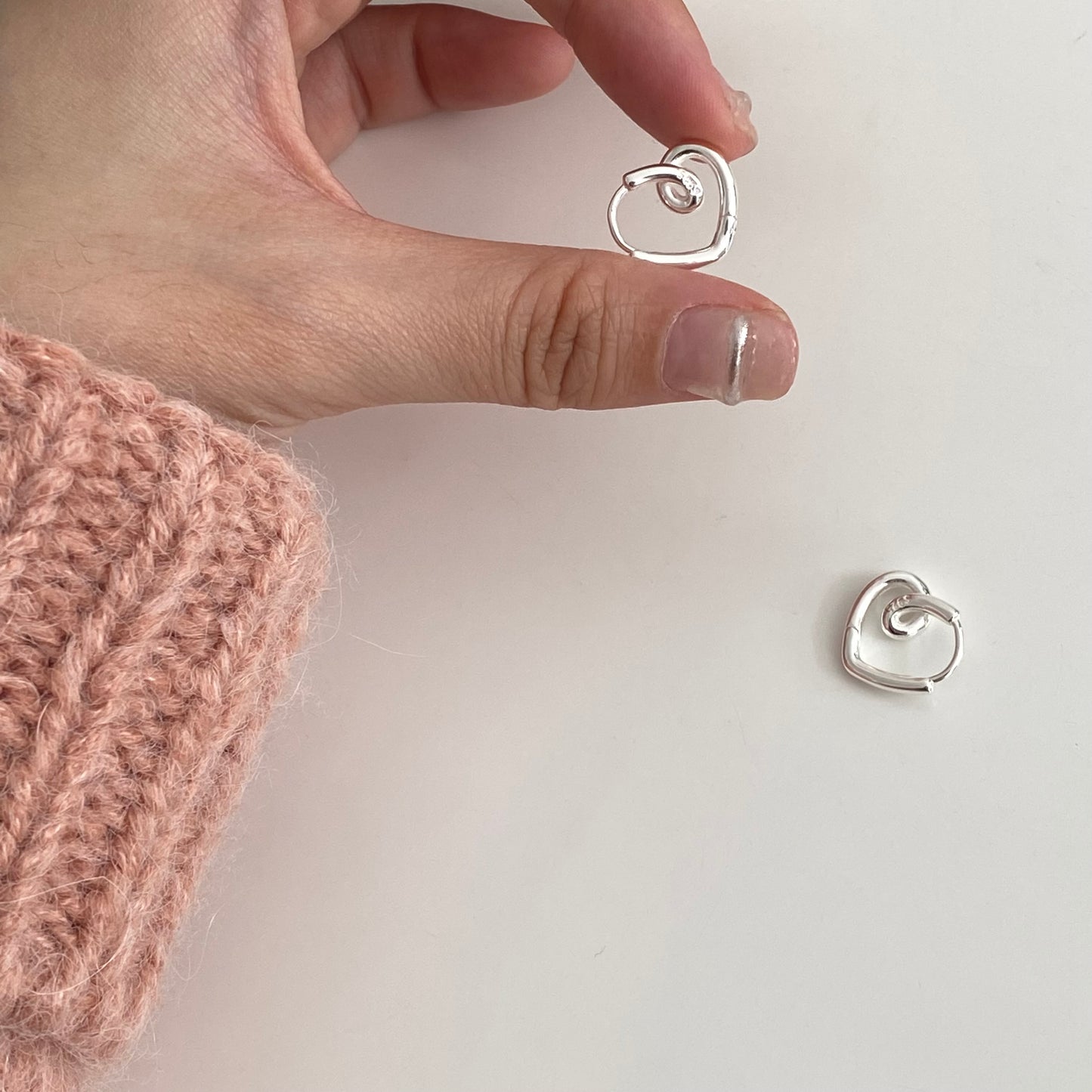 [silver925] Knot Heart Earrings