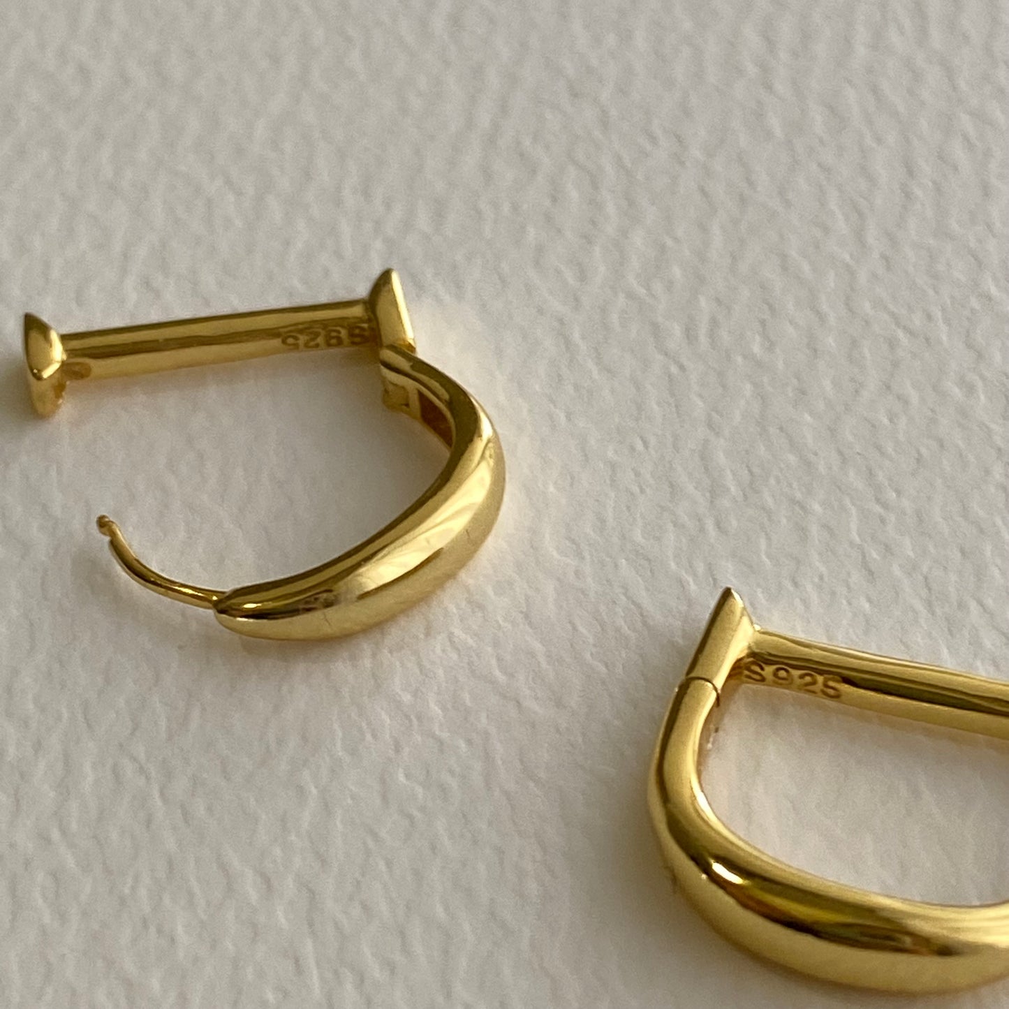 [silver925] D hoop Earrings