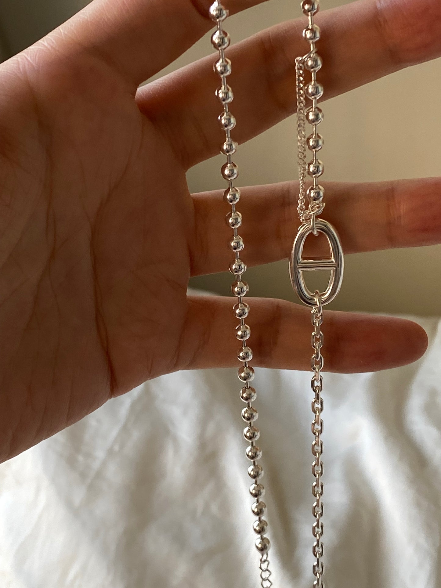 [silver925] Mix Toggle Necklace