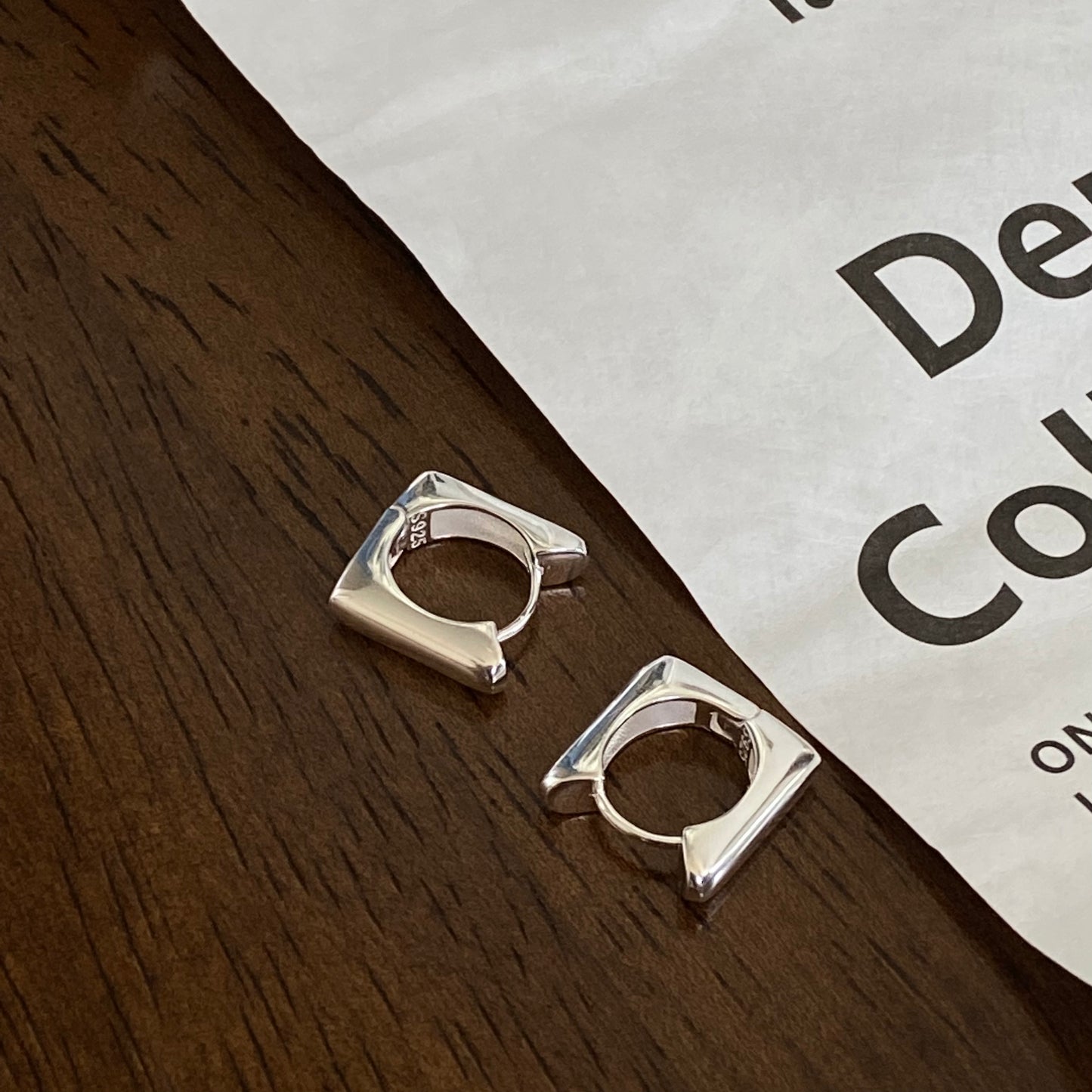 [silver925] Square One Touch Earrings