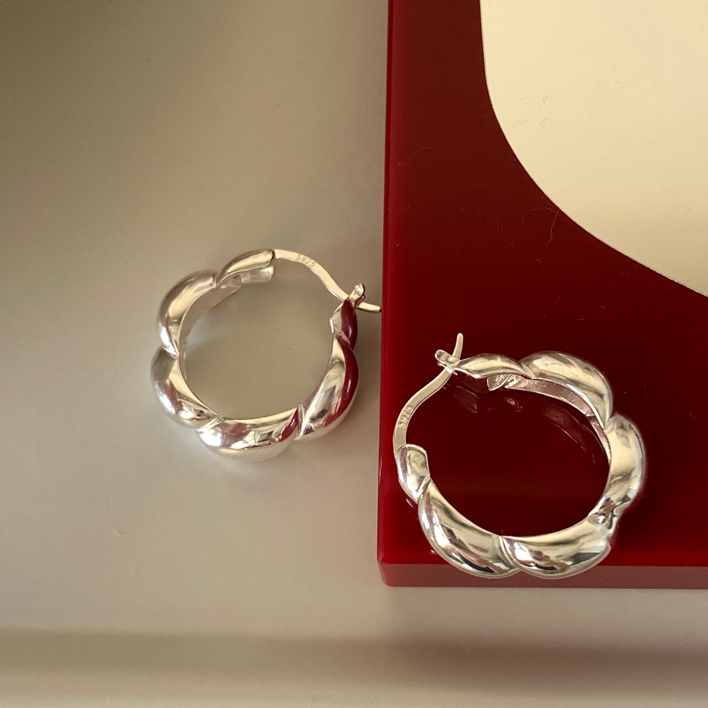 [silver925] Bold Twist Earrings