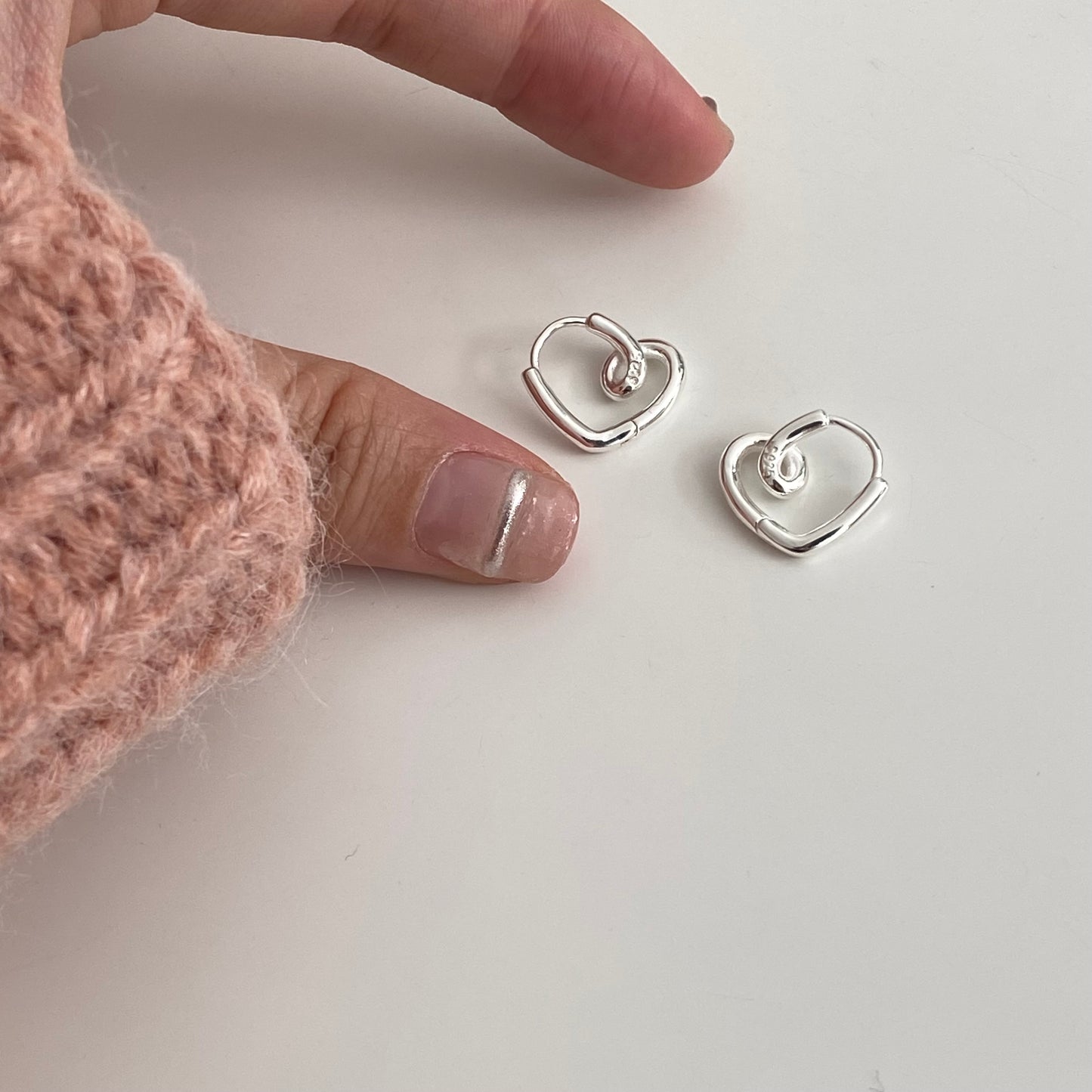 [silver925] Knot Heart Earrings