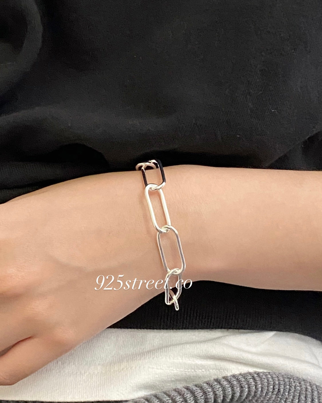Sterling Silver Paperclip Chain Bracelet ｜925Street