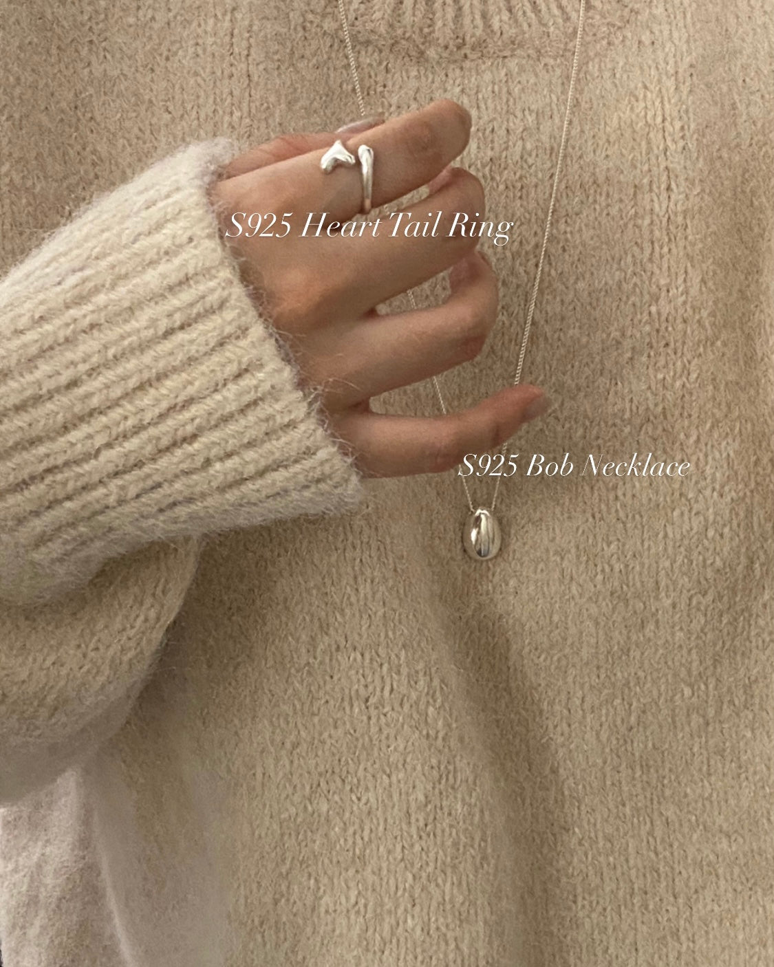 [925silver] Heart Tail Ring