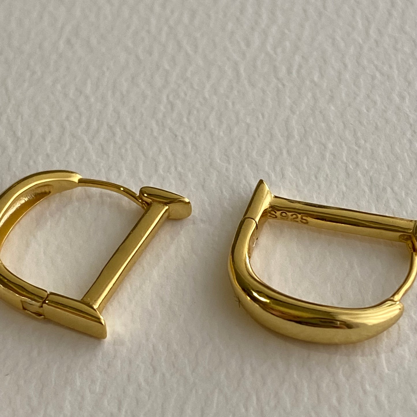 [silver925] D hoop Earrings