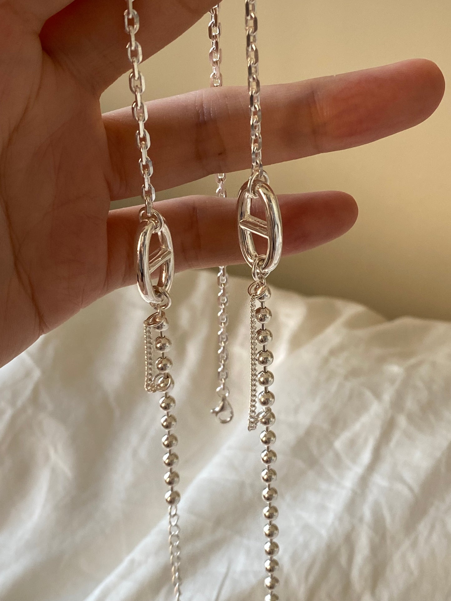 [silver925] Mix Toggle Necklace