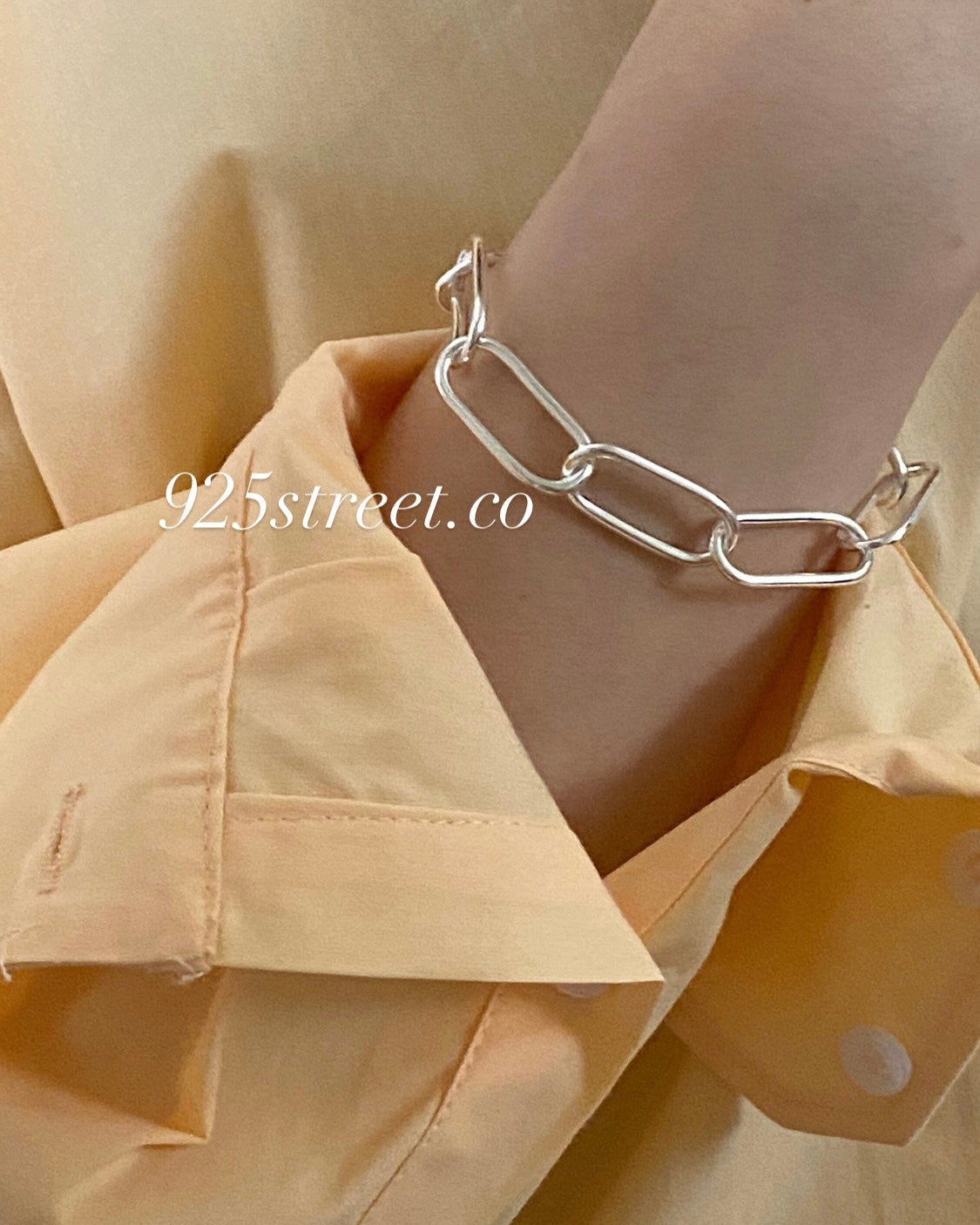 Sterling Silver Paperclip Chain Bracelet ｜925Street