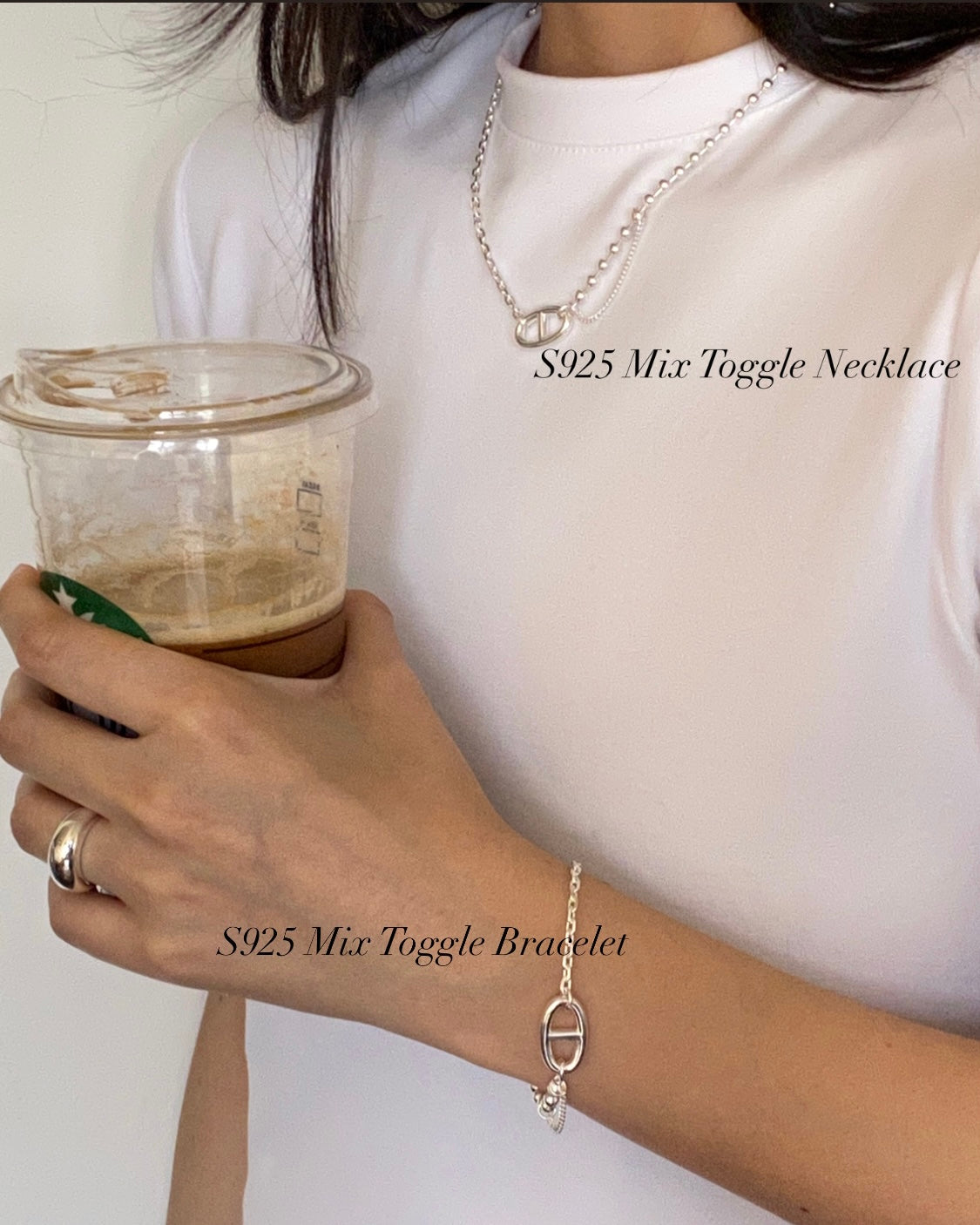 [silver925] Mix Toggle Necklace