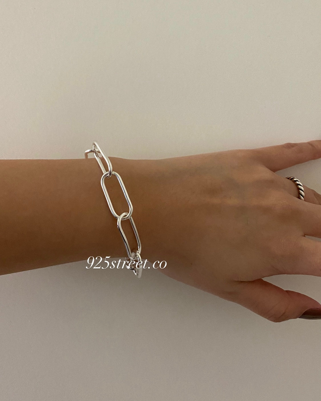 Sterling Silver Paperclip Chain Bracelet ｜925Street