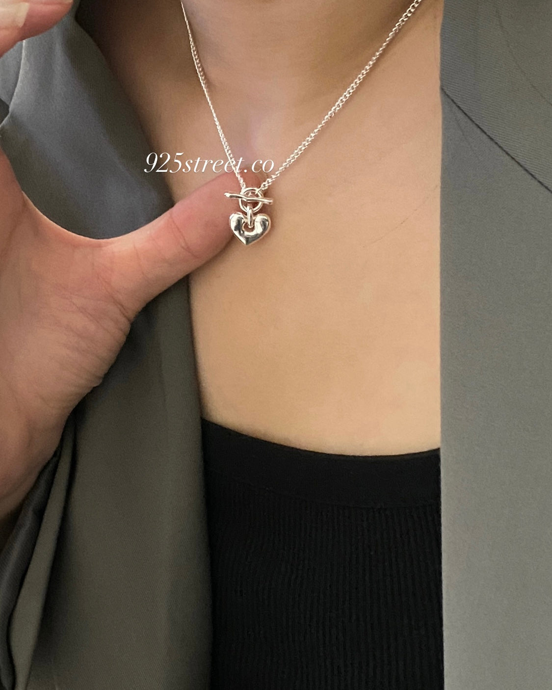 [silver925] Rock TO Heart Necklace